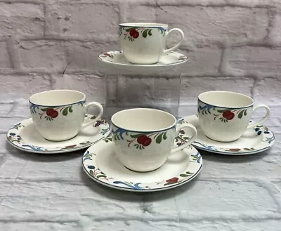 Buy Poole Pottery Cranborne Tea Cups & Saucers X4 NEW # • 9.99£