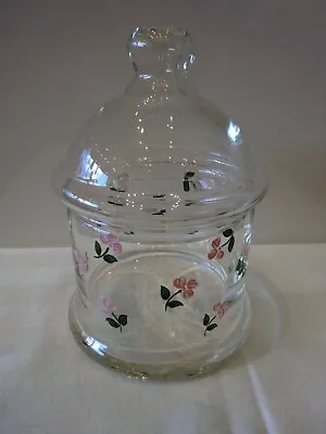 Buy Pot Lidded All Purpose Sturdy Clear Glass With Flower Pattern Vgc  • 5£