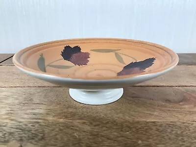 Buy Vintage Poole Pottery Small Footed Shallow Bowl With Purple Flowers Pattern • 7.50£