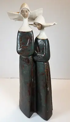 Buy Lladro 2075 Gres Two Nuns W/ Rosaries Figurine Garcia Retired 2000 Tall 13 3/8  • 198.32£