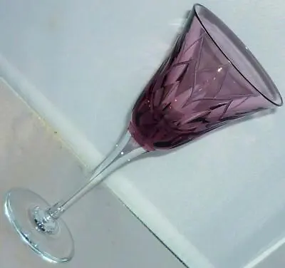 Buy Stunning Unusual Stylish Royal Brierley Purple Amethyst Crystal Wine Glass • 28.99£