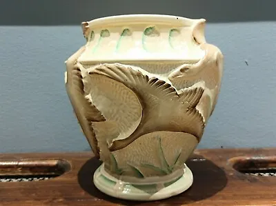 Buy Rare Art Deco 1940s Burleigh Ware Flying Geese Vase/ Planter Hand Painted  • 92.50£