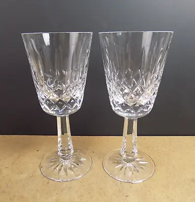 Buy 2 Galway Crystal Clifden 7 5/8  Water Goblets Glasses Cut Criss Cross & Vertical • 24.62£