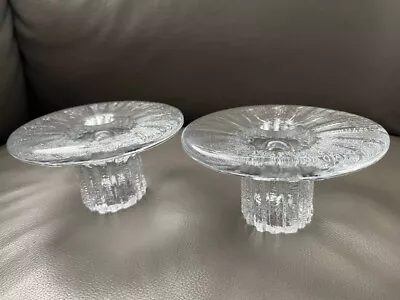 Buy Vintage Set Finnish Glass Candle Holder By Iittala • 36.59£