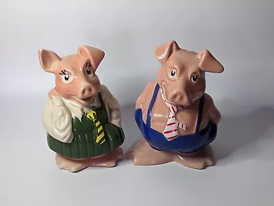Buy 2 X WADE NATWEST PIGGY BANKS CERAMIC CHINA WITH STOPPERS 1980s • 11£