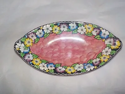 Buy Art Deco 1930's Maling Ware Pottery Pink Lustre 'Garland' Oval Bowl 10  (A/C10) • 32.99£