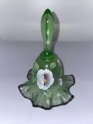 Buy Hand Painted Fenton Floral Design Glass Bell Signed By Artist • 57.62£