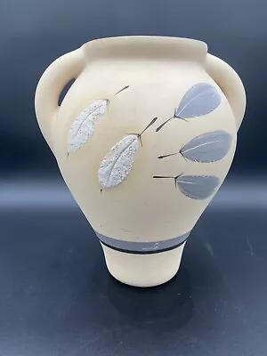 Buy Gray Feather Pottery Signed Vintage Hand Painted Large Stoneware Desert Theme • 33.59£