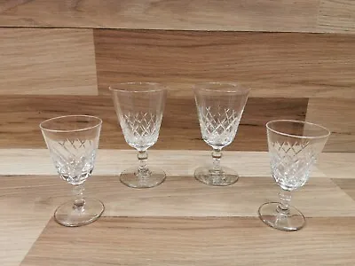 Buy 4 X Vintage Crystal Glasses / Glassware Set - 2 Large & 2 Smaller • 10.99£