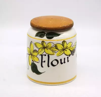 Buy TONI RAYMOND Pottery Flour Storage Jar With Wooden Lid Vintage Mid-Century 17cm • 4.99£