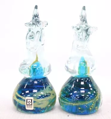 Buy 2x Vtg MDINA 'BLUE SUMMER' Chess Piece HORSE Studio Glass Paperweights 6  - P38 • 9.99£