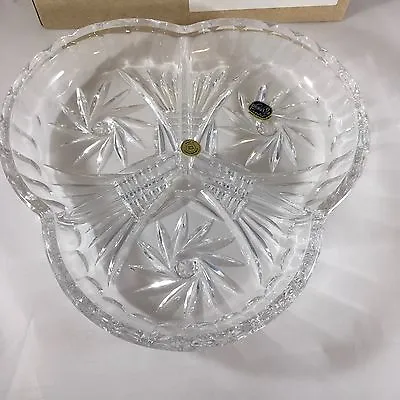 Buy BOHEMIA Full Lead Crystal 24% PbO Divided Clover Relish Dish Czech Rep  • 17.07£