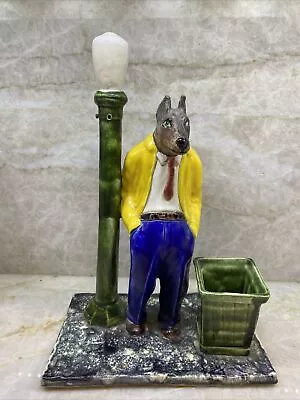 Buy Vtg Ivar Of Hollywood Whimsical Pottery Standing Dog/Wolf Against The Light Rare • 110.46£