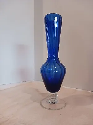 Buy Vintage Cobalt Blue Handblown Glass Bud Vase • 27.55£