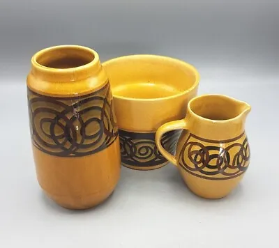 Buy Brixham Pottery Ltd Made In Englandx3 Set Of Three Vase Jug Planter  Retro U10S4 • 35£