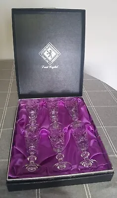 Buy Set Of Six Edinburgh Lead Crystal Sherry Glasses In Case.Used • 35£