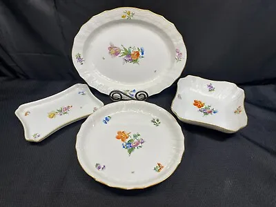 Buy Royal Copenhagen  SAXON FLOWER  ~ 4 Piece Serving Set ~ Platters, Bowls • 636.52£