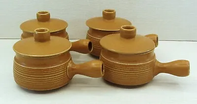 Buy 4 X Denby Langley Canterbury  Pottery Soup Bowls With Handles & Lids Mid Century • 24.95£