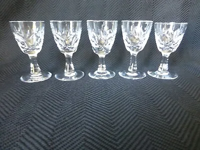 Buy Five Vintage Webb Corbett Crystal Inverness Pattern Cordial Glasses • 19.30£