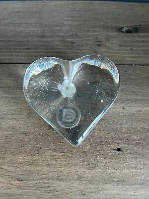 Buy DARTINGTON Crystal Clear Glass Heart Shaped Paperweight/Pen Holder • 7£
