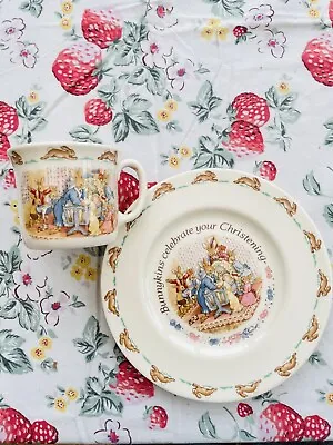 Buy Royal Doulton English Fine Bone China Bunnykins Mug And Plate Christening Baby • 11.75£