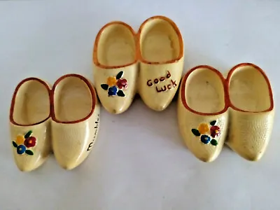 Buy Manor Ware Miniature Clogs Shoes Souvenir Ornament Figureuine X3 Pieces Vintage • 9.99£