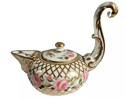 Buy Stevenson And Hancock Crown Derby Antique Small Teapot Roses & Gilding 1863/1866 • 195£