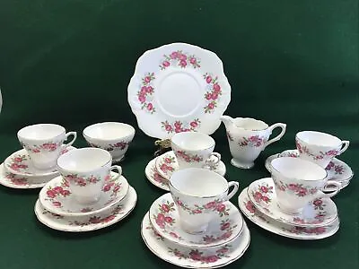 Buy Vintage Sutherland Floral China Tea Set 6Trios Milk Sugar & Cake Plate 21 Pieces • 50£