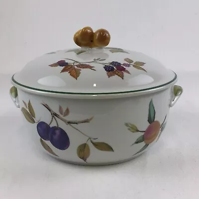 Buy Royal Worcester Evesham Vale Casserole Dish Porcelain Round 22cm Fruit Lid White • 22.95£