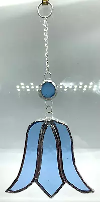 Buy F122 Stained Glass Suncatcher Hanging Bluebell Drop 17cm Blue • 10.50£
