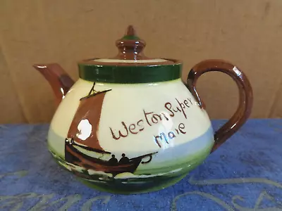 Buy Torquay Ware Pottery Devon Small Teapot  Weston-super-mare Sailing Boat Unmarked • 7.99£