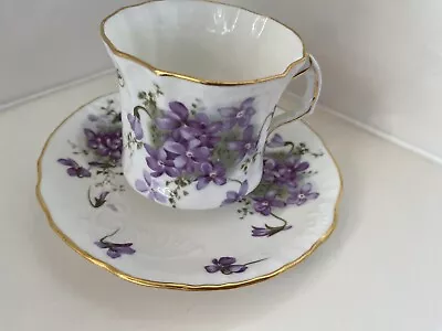Buy Vtg Hammersley Victorian Violets Fine Bone China Teacup Saucer Set Tea Cup Gold • 14.22£