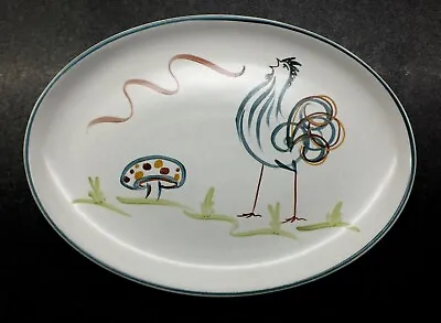 Buy Rare Denby Hand Painted Flair Rooster Stoneware Tray By Albert Colledge • 18£
