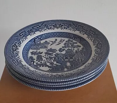 Buy Set Of 4 Churchill China Blue Willow Pattern Side Plates, 17cm • 9.99£