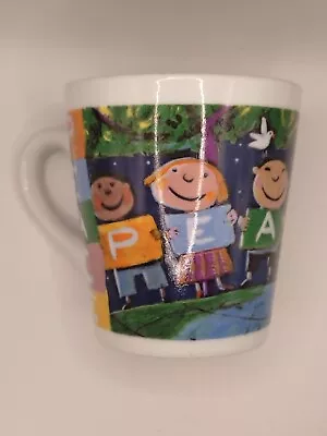 Buy Peace Cheerful Multicolored, Coffee Tea Mug 10cm Francesca Chessa Unicef Vintage • 6.99£