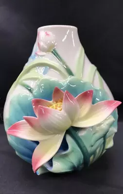Buy FRANZ Collection FZ02399E Lotus Harmony Flower Design Sculptured Porcelain Vase • 192.96£