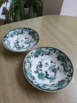Buy Vintage Masons Chartreuse Ironstone Pair Cereal/dessert Bowls 6 1/8  Excellent  • 16.25£