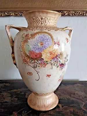 Buy GORGEOUS Antique Royal Bonn 13 1/4  Chrysanthemum FRANZ ANTON MEHLEM Lamp Vase • 163.38£