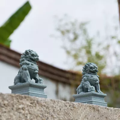 Buy  Stone Office Chinese Lion Guardian Sculpture Foo Dog Ornaments • 6.78£