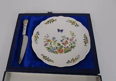 Buy Aynsley Cake Plate And Slice. Cottage Garden Pattern Boxed, Appears Unused  #L3 • 9.99£