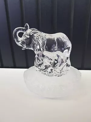 Buy Royal Crystal Glass Elephant And Calf Figurine/Paperweight Ornament • 18£