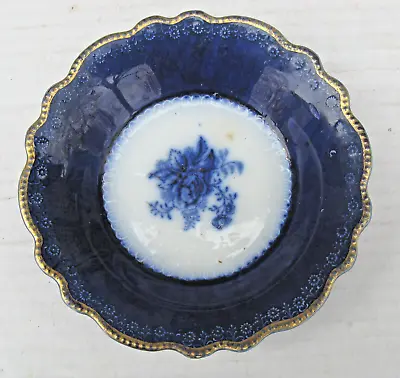 Buy 1890s Grindley Flow Blue Coupe/Soup Bowl  Blue Rose  • 18.29£