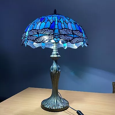 Buy 16 Inch Tiffany Style Table Lamp Stained Glass Shade Handcrafted Art Decor. • 99.99£