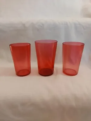 Buy Victorian Antique Cranberry Glass Tumblers 19th Century Set Of Three Used  • 14.99£