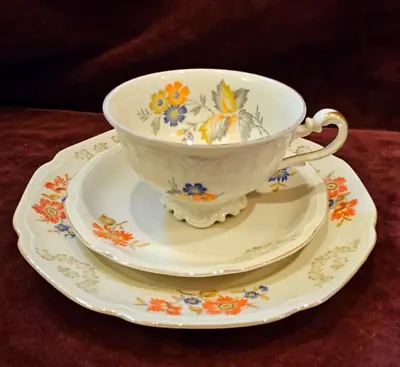 Buy Erbondorf Bavaria Cup Saucer Plate 3 Piece Floral Scalloped • 25.93£