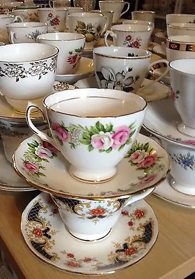 Buy Job Lot 10 Pretty Vintage Tea Cups & Saucers- Ideal For Use At Tea Parties • 45£