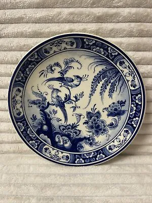 Buy Vintage Delfts Blue & White Handpainted Holland Plate With Flowers Birds 19.5cm • 24.99£