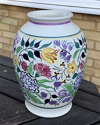 Buy NELLIE BLACKMORE For POOLE POTTERY - LARGE 'BN' OVOID FLORAL FLOWER FOLIAGE VASE • 250£