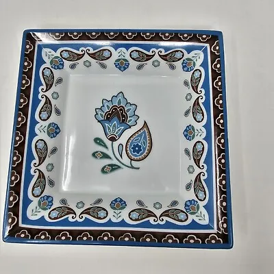 Buy Vera Bradley Andrea By Sadek Decorative Square Plate Trinket Dish Java Blue 7  • 17.32£