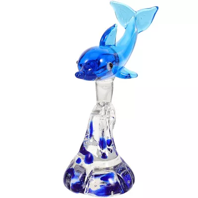 Buy Crystal Glass Dolphin Figurine Hand Blown Sea Animal Sculpture Desktop Ornament • 10.45£